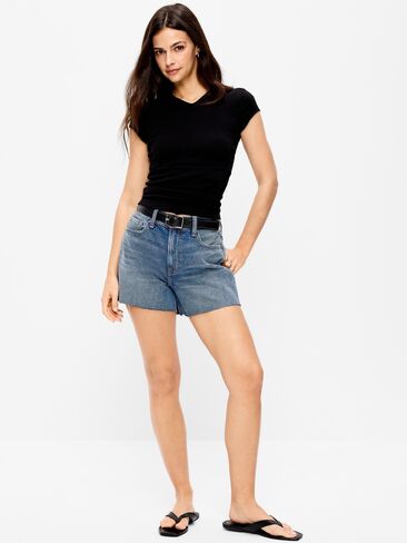Old Navy High-Waisted OG Cut-Off Jean Shorts -- 4-inch inseam - Medium Wash in Saudi Arabia