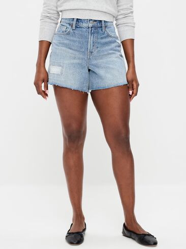 Old Navy Curvy High-Waisted Baggy Jean Shorts -- 5-inch inseam - Riley Repair in Saudi Arabia