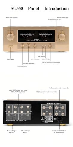 مضخم صوت مدمج Audiophile - مضخم صوت ستيريو هجين من الفئة A/AB بقدرة 200 وات × 2، 8X ON شبه MJ15024G أنابيب مختومة بالذهب، ومحولات حلقية مزدوجة و125 ديسيبل SNR، ومضخم طاقة عالي الجودة (أسود) in Kuwait