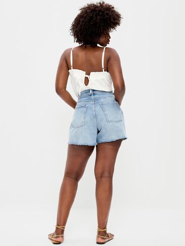 Old Navy Curvy High-Waisted Baggy Jean Shorts -- 5-inch inseam - Riley Repair in Saudi Arabia