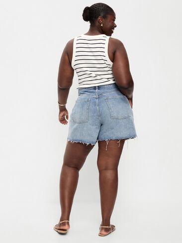 Old Navy Curvy High-Waisted Baggy Jean Shorts -- 5-inch inseam - Riley Repair in Saudi Arabia