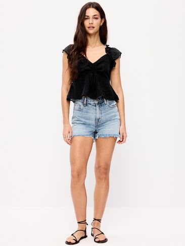 Old Navy High-Waisted OG Cut-Off Jean Shorts -- 4-inch inseam - Light Wash in Saudi Arabia