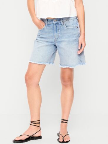 Old Navy High-Waisted OG Jean Cut-Off Shorts -- 7-inch inseam - LIGHTEST in Saudi Arabia