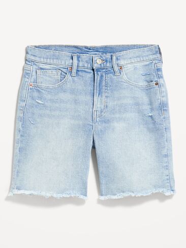 Old Navy High-Waisted OG Jean Cut-Off Shorts -- 7-inch inseam - LIGHTEST in Saudi Arabia