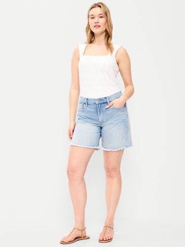 Old Navy High-Waisted OG Jean Cut-Off Shorts -- 7-inch inseam - LIGHTEST in Saudi Arabia