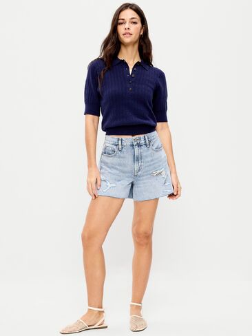 Old Navy High-Waisted OG Cut-Off Jean Shorts -- 4-inch inseam - Light Wash in Saudi Arabia