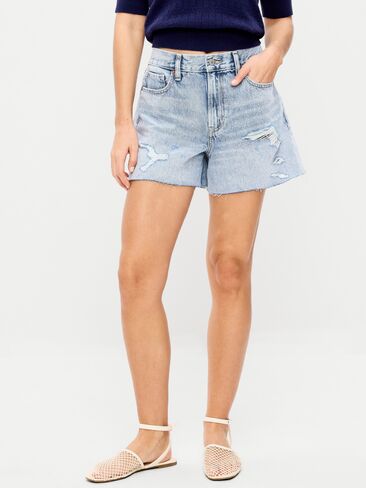 Old Navy High-Waisted OG Cut-Off Jean Shorts -- 4-inch inseam - Light Wash in Saudi Arabia