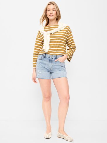 Old Navy High-Waisted OG Cut-Off Jean Shorts -- 4-inch inseam - Light Wash in Saudi Arabia