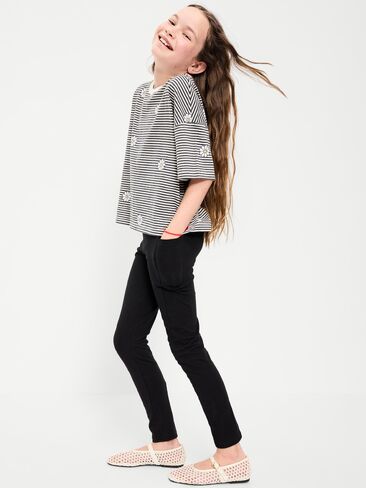 بنطلون ليجنز بجيب جانبي من Old Navy للبنات - أسود فاتح منقط in Kuwait