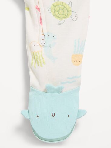 قطعة واحدة للأطفال من Old Navy بسحاب ثنائي الاتجاه للنوم واللعب - SEA CREATURE GREEN in Saudi Arabia