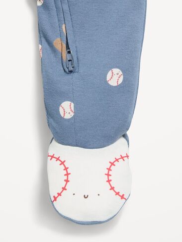 Old Navy 2-Way-Zip Sleep & Play Footed One-Piece for Baby - Baseball in Saudi Arabia