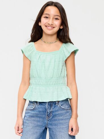 Old Navy Ruffled Smocked Top for Girls - TILLANDSIA in Saudi Arabia