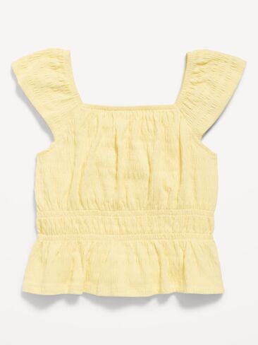 Old Navy Ruffled Smocked Top for Girls - Golden Straw in Saudi Arabia