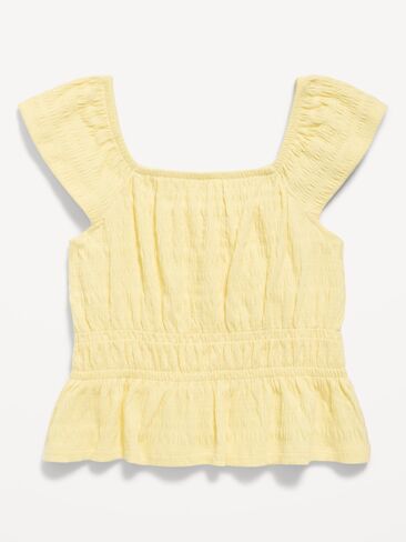 Old Navy Ruffled Smocked Top for Girls - Golden Straw in Saudi Arabia