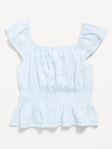 Old Navy Ruffled Smocked Top for Girls - ICED WATER in Saudi Arabia
