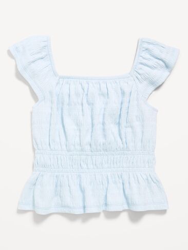 Old Navy Ruffled Smocked Top for Girls - ICED WATER in Saudi Arabia