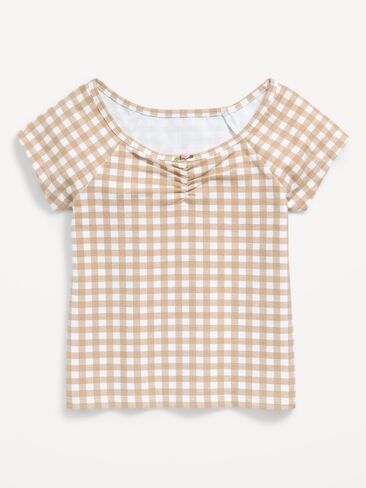 Old Navy Fitted Off-Shoulder Top for Girls - CLASSIC CAMEL in Saudi Arabia