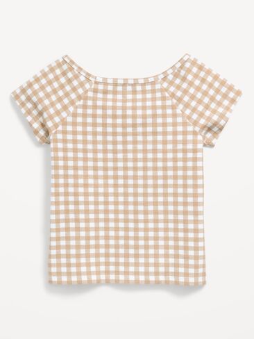 Old Navy Fitted Off-Shoulder Top for Girls - CLASSIC CAMEL in Saudi Arabia