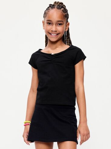 Old Navy Fitted Off-Shoulder Top for Girls - Black Jack in Saudi Arabia