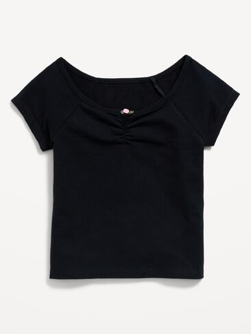 Old Navy Fitted Off-Shoulder Top for Girls - Black Jack in Saudi Arabia