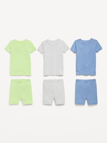 Old Navy Ribbed Snug-Fit Pajama 6-Piece for Toddler & Baby - Pastels in Saudi Arabia
