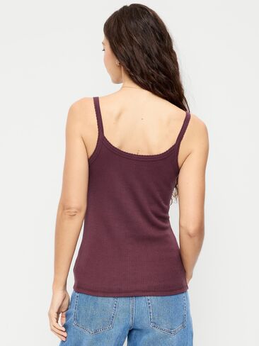 قميص بدون أكمام Old Navy Pointelle Cami - لحاء الكرز in Saudi Arabia