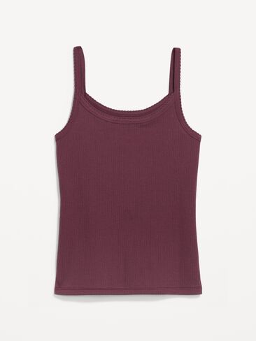 قميص بدون أكمام Old Navy Pointelle Cami - لحاء الكرز in Saudi Arabia
