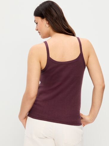 قميص بدون أكمام Old Navy Pointelle Cami - لحاء الكرز in Saudi Arabia