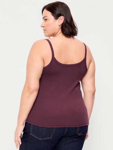 قميص بدون أكمام Old Navy Pointelle Cami - لحاء الكرز in Saudi Arabia