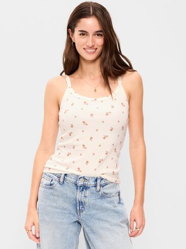 قميص بدون أكمام Old Navy Pointelle Cami - زهور بيضاء in Saudi Arabia