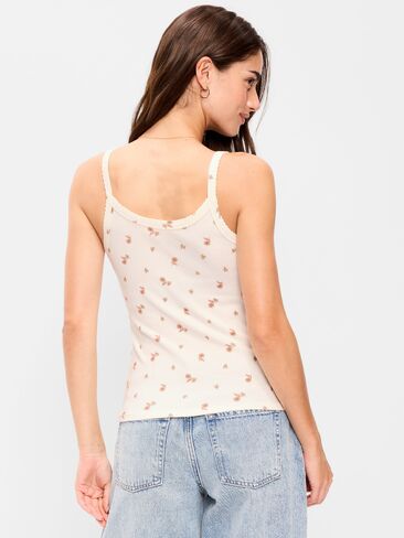 قميص بدون أكمام Old Navy Pointelle Cami - زهور بيضاء in Saudi Arabia