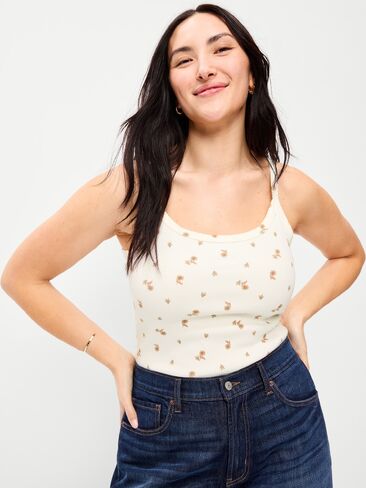 قميص بدون أكمام Old Navy Pointelle Cami - زهور بيضاء in Saudi Arabia