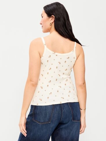 قميص بدون أكمام Old Navy Pointelle Cami - زهور بيضاء in Saudi Arabia