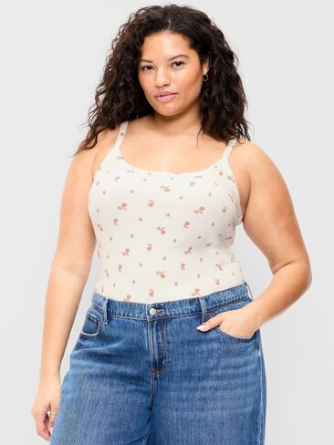 قميص بدون أكمام Old Navy Pointelle Cami - زهور بيضاء in Saudi Arabia