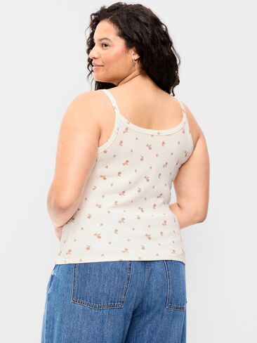 قميص بدون أكمام Old Navy Pointelle Cami - زهور بيضاء in Saudi Arabia