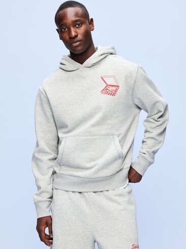 Old Navy Old Navy x Marvel Spider-Man Graphic Popover Hoodie for Adults - Heather Gray in Saudi Arabia