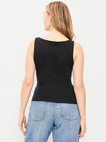 Old Navy Hug Double-Layer Boat-Neck Top - Black Jack in Saudi Arabia