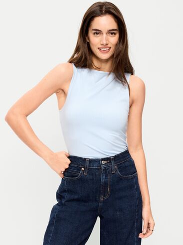 Old Navy Hug Double-Layer Boat-Neck Top - Sky Maintenance in Saudi Arabia