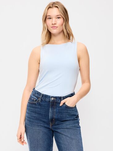 Old Navy Hug Double-Layer Boat-Neck Top - Sky Maintenance in Saudi Arabia