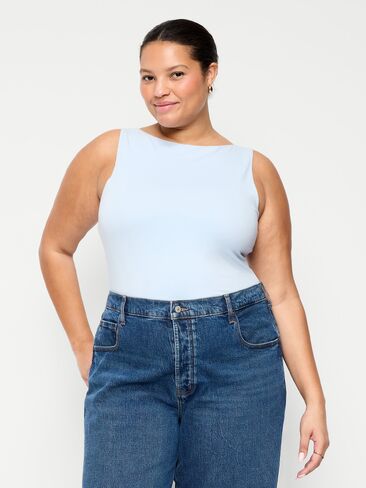 Old Navy Hug Double-Layer Boat-Neck Top - Sky Maintenance in Saudi Arabia