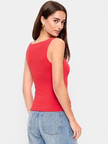 Old Navy Hug Double-Layer Boat-Neck Top - Red Buttons in Saudi Arabia