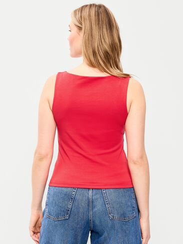 Old Navy Hug Double-Layer Boat-Neck Top - Red Buttons in Saudi Arabia
