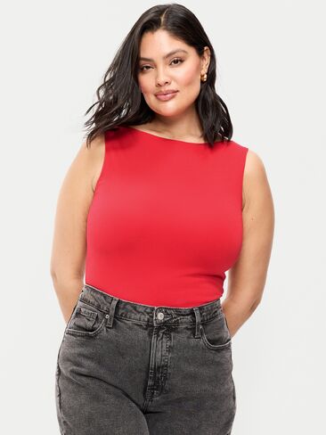 Old Navy Hug Double-Layer Boat-Neck Top - Red Buttons in Saudi Arabia