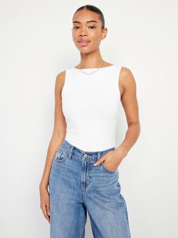 Old Navy Hug Double-Layer Boat-Neck Top - Calla Lilies in Saudi Arabia