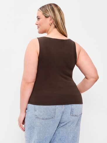 Old Navy Hug Double-Layer Boat-Neck Top - BLACK COFFEE in Saudi Arabia
