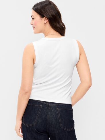Old Navy Snug Crop V-Neck Tank Top - Calla Lilies in Saudi Arabia