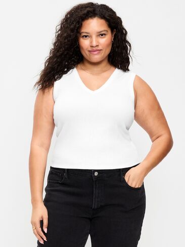 Old Navy Snug Crop V-Neck Tank Top - Calla Lilies in Saudi Arabia
