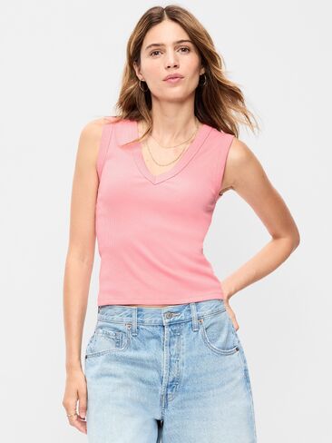 Old Navy Snug Crop V-Neck Tank Top - GLADIOLA in Saudi Arabia