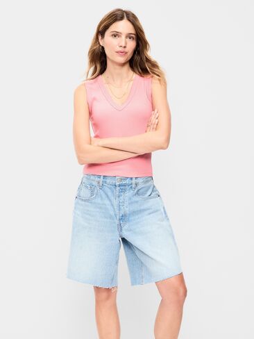 Old Navy Snug Crop V-Neck Tank Top - GLADIOLA in Saudi Arabia
