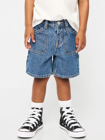 شورت جينز فضفاض من Old Navy للأولاد الصغار - لون داكن in Saudi Arabia